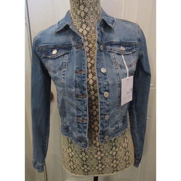 I&M Jean Jacket Medium Wash Denim Retail $68 NWT Size S - Picture 2 of 10